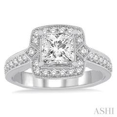 1/2 Ctw Diamond Semi-Mount Engagement Ring in 14K White Gold