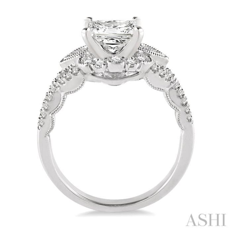 5/8 Ctw Diamond Semi-Mount Engagement Ring in 14K White Gold