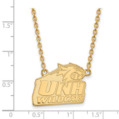14k Gold LogoArt University of New Hampshire Large Pendant 18 inch Necklace