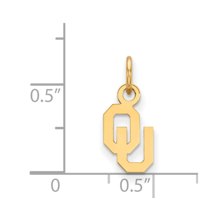 14k Gold LogoArt University of Oklahoma O-U Extra Small Pendant