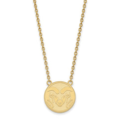 14k Gold LogoArt Colorado State University Ram Large Pendant 18 inch Necklace