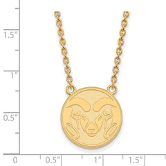 14k Gold LogoArt Colorado State University Ram Large Pendant 18 inch Necklace