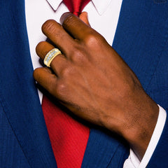 Men's 10k Yellow Gold Fancy Wedding Band