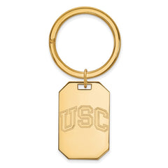 Sterling Silver Gold-plated University of Southern California U-S-C Key Ring