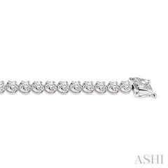 4 Ctw Round Cut Diamond Illusion Tennis Bracelet in 14K White Gold