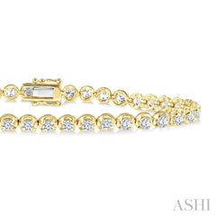 4 Ctw Round Cut Diamond Illusion Tennis Bracelet in 14K Yellow Gold