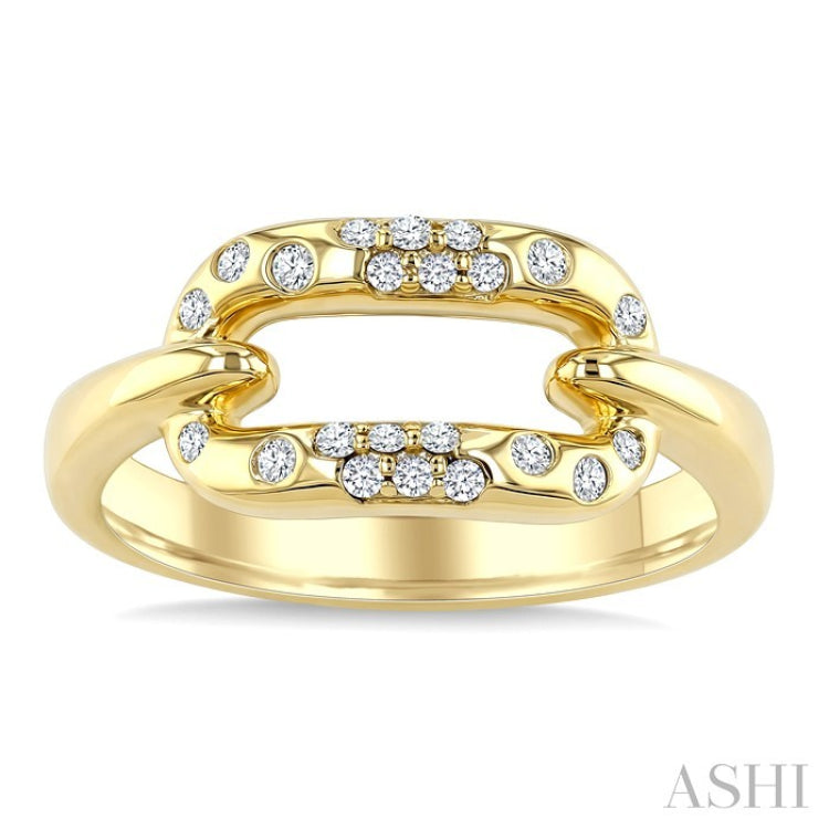 1/5 Ctw Round Cut Diamond Aeris Gold Paperclip Mosaic Ring in 10K Yellow Gold
