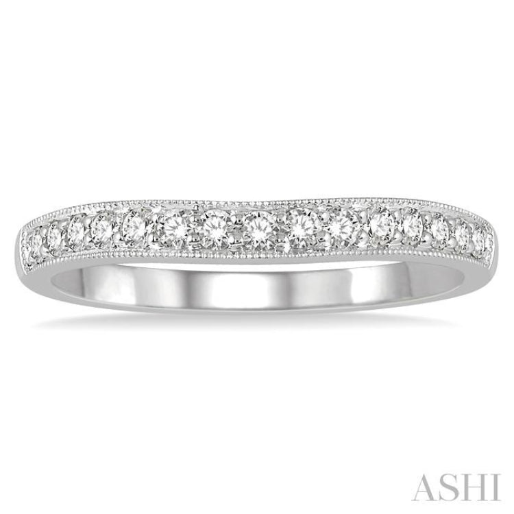 1/4 Ctw Round Cut Diamond Wedding Band in 14K White Gold