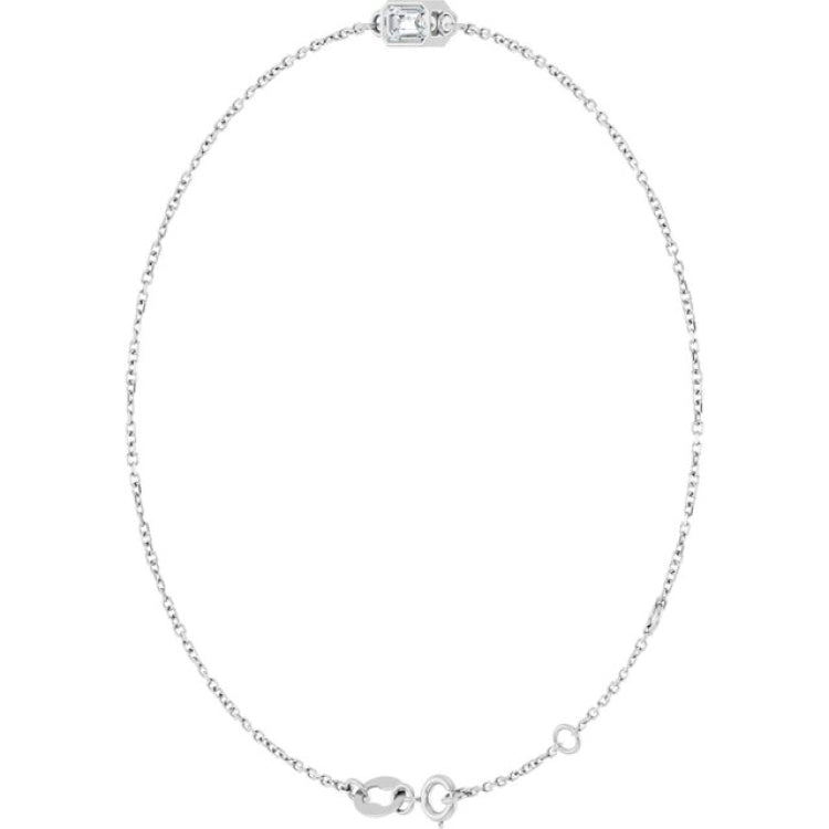 14K White Gold Lab-Grown Diamond 6 1/2-7 1/2" Bracelet