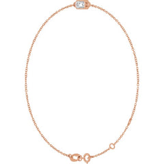 14K Rose Gold Lab-Grown Diamond 6 1/2-7 1/2" Bracelet