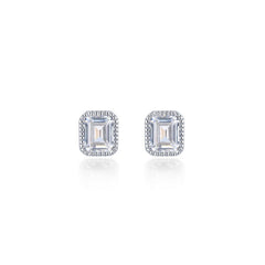 April Birthstone Solitaire Stud Earrings