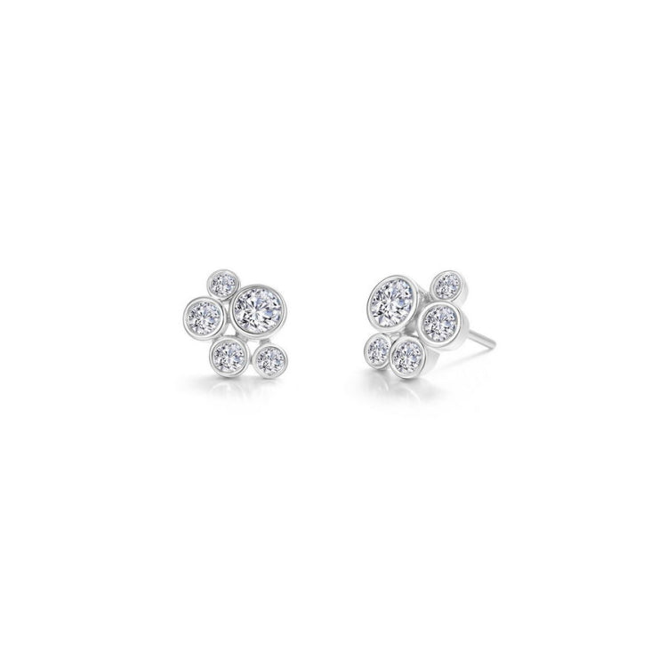 Bubble Cluster Bezel Earrings