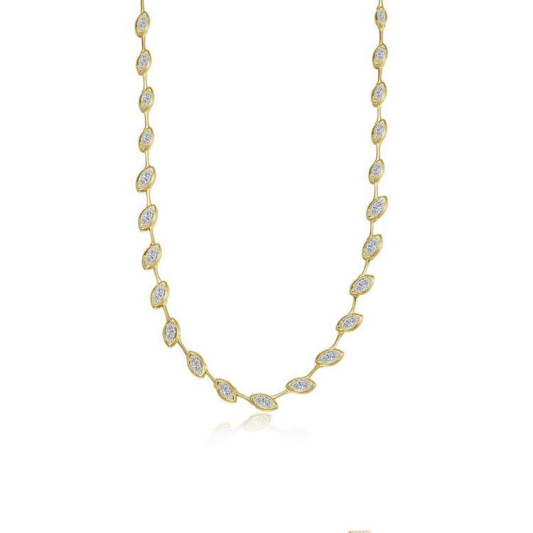 East-West Marquise Station Necklace