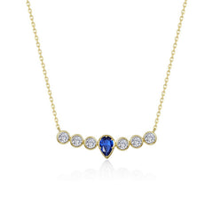 Sapphire Pear of Joy Necklace 