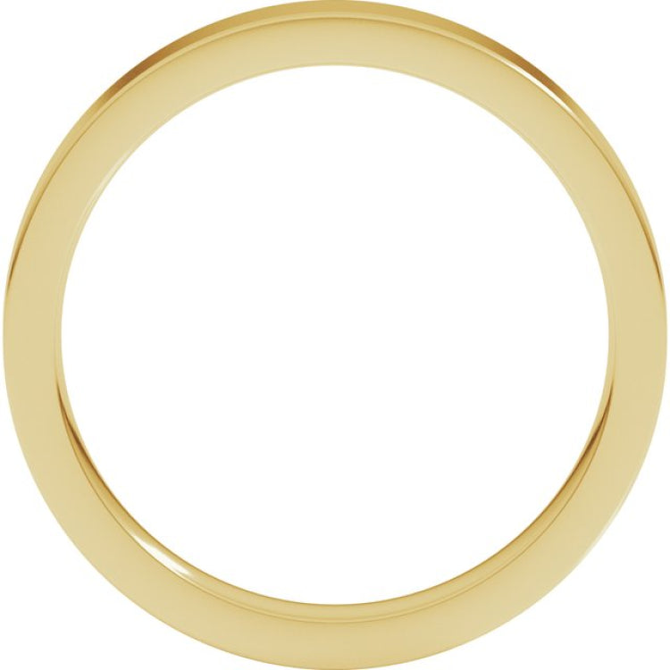 14K Yellow Gold 3 mm Comfort-Fit Flat Band Size 7
