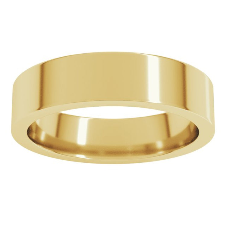 10K Yellow Gold 5 mm Comfort-Fit Flat Band Size 9