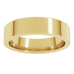 18K Yellow Gold 5 mm Comfort-Fit Flat Band Size 10