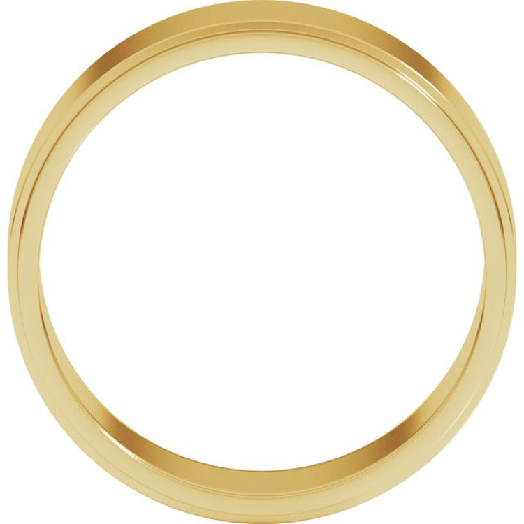 18K Yellow Gold 7 mm Stepped-Edge Flat Band Size 7.5
