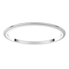 14K White Gold 1 mm Half Round Band Size 8