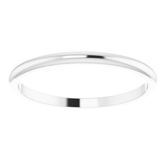 14K White Gold 1.5 mm Half Round Band Size 7.5
