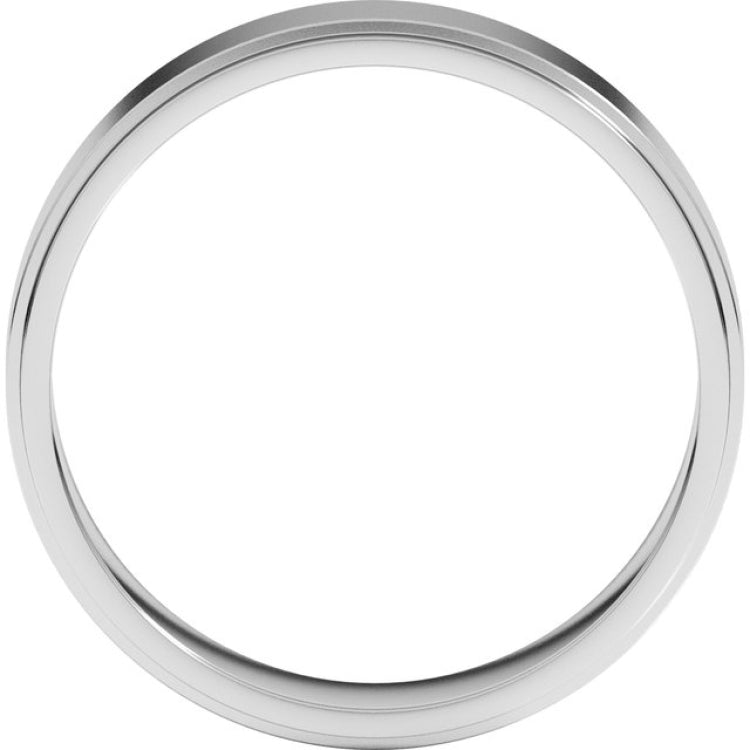 10K White Gold 5 mm Stepped-Edge Flat Band Size 11.5
