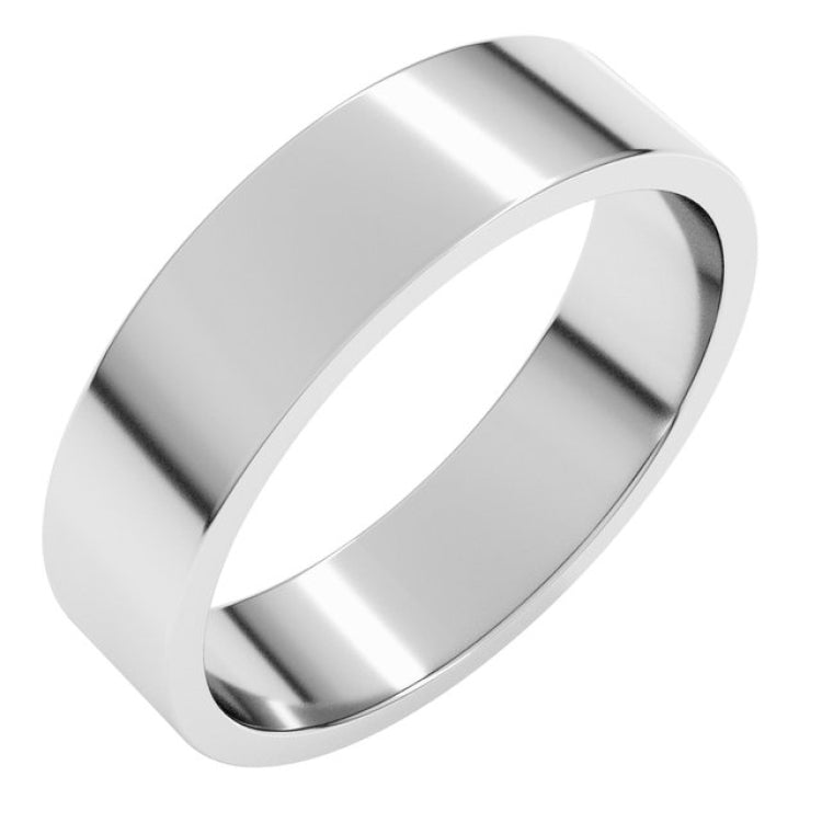 10K White Gold 5 mm Flat Band Size 14.5