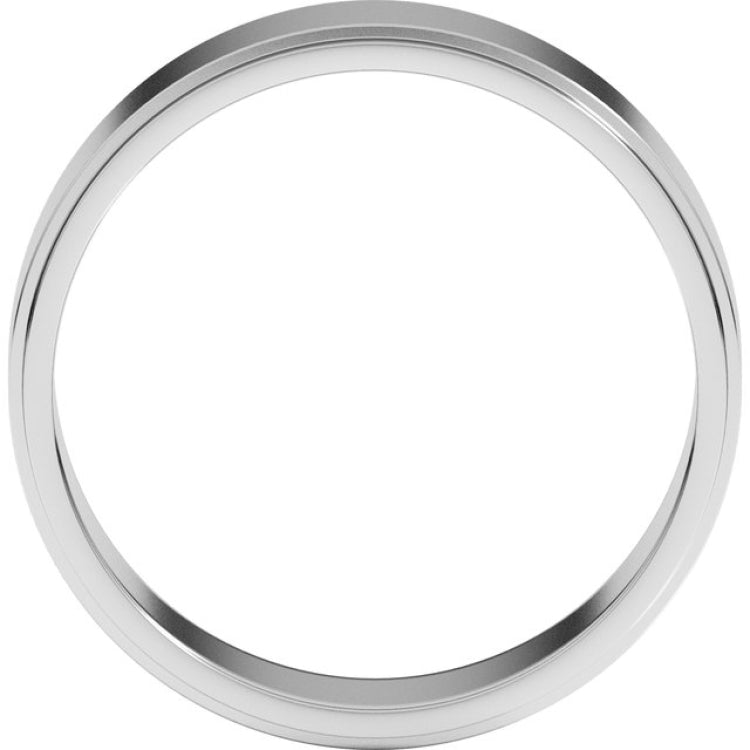 Platinum 6 mm Stepped-Edge Flat Band Size 11