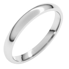 Sterling Silver 2.5 mm Lightweight Comfort-Fit Half Round Band Size 7