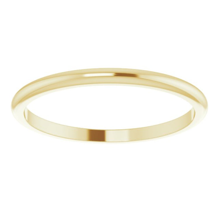 14K Yellow Gold 1.5 mm Half Round Band Size 6.5