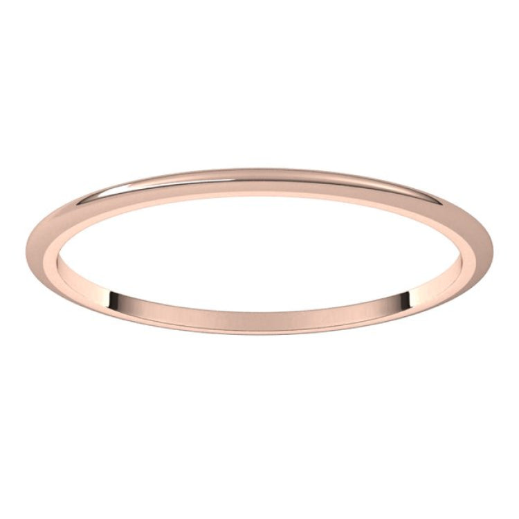 14K Rose Gold 1 mm Half Round Band Size 4