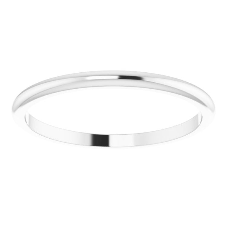14K White Gold 1.5 mm Half Round Band Size 11
