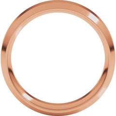 10K Rose Gold 6 mm Beveled-Edge Comfort-Fit Flat Band Size 10