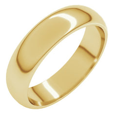 18K Yellow Gold 5 mm Half Round Band Size 7