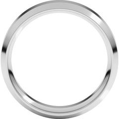 14K White Gold 6 mm Beveled-Edge Comfort-Fit Flat Band Size 12