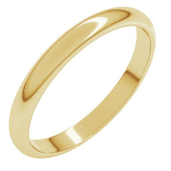 10K Yellow Gold 2.5 mm Half Round Band Size 5.5