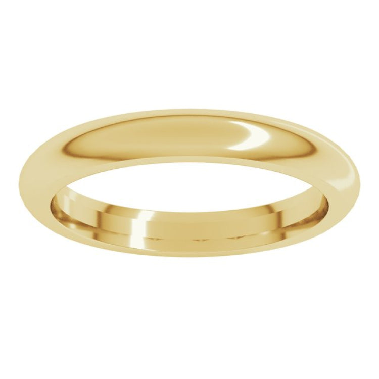 10K Yellow Gold 3 mm Comfort-Fit Half Round Band Size 4.5
