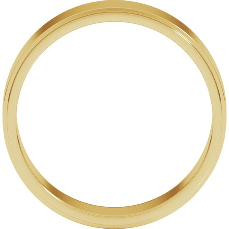 10K Yellow Gold 6 mm Stepped-Edge Flat Band Size 8