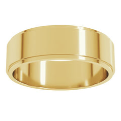 10K Yellow Gold 6 mm Stepped-Edge Flat Band Size 8