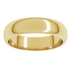 10K Yellow Gold 5 mm Half Round Band Size 7