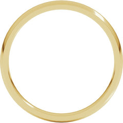 14K Yellow Gold 2.5 mm Lightweight Comfort-Fit Half Round Band Size 4
