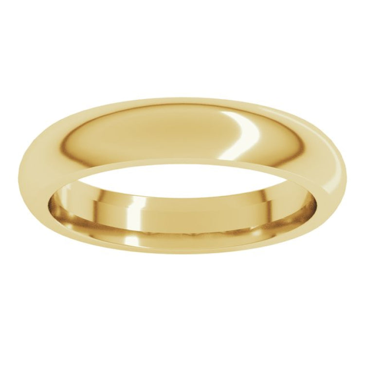 14K Yellow Gold 3.5 mm Comfort-Fit Half Round Band Size 10