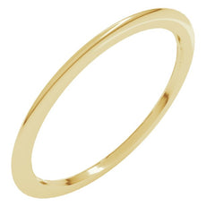 14K Yellow Gold 1 mm Comfort-Fit Half Round Band Size 10