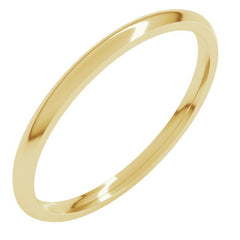 14K Yellow Gold 1.5 mm Lightweight Comfort-Fit Half Round Band Size 9