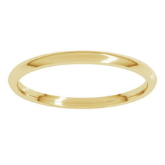 14K Yellow Gold 1.5 mm Lightweight Comfort-Fit Half Round Band Size 8.5