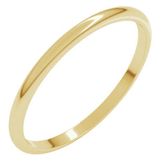 10K Yellow Gold 1.5 mm Lightweight Half Round Band Size 7