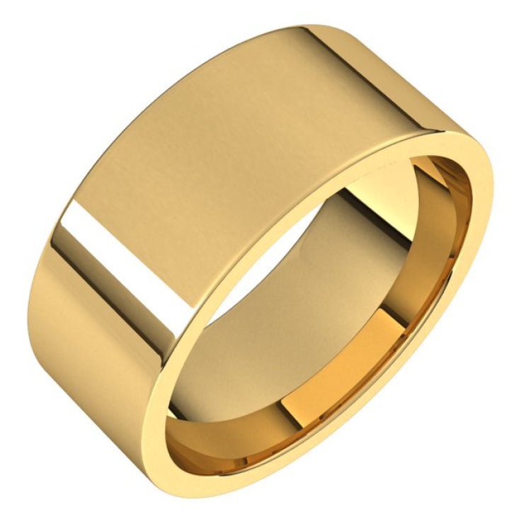 10K Yellow Gold 8 mm Lightweight Comfort-Fit Flat Band Size 10.5