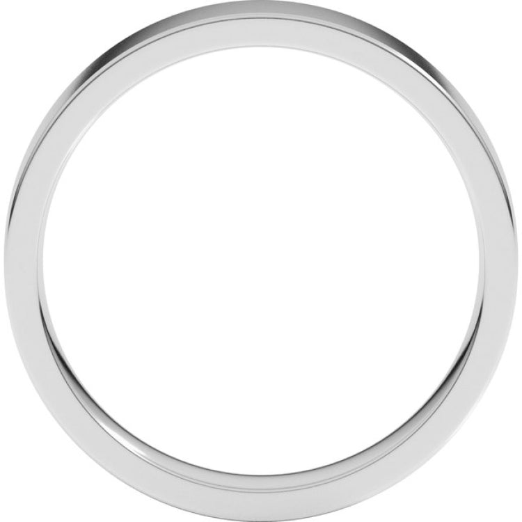 14K White Gold 4 mm Lightweight Comfort-Fit Flat Band Size 8.5