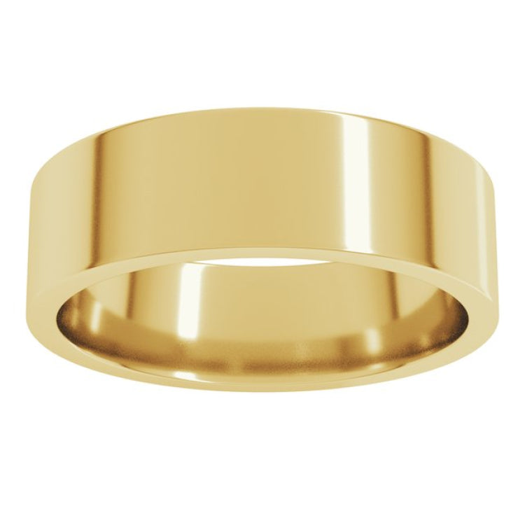 14K Yellow Gold 6 mm Lightweight Comfort-Fit Flat Band Size 11