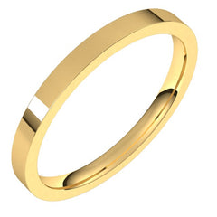 18K Yellow Gold 2 mm Flat Comfort Fit Light Band Size 4.5