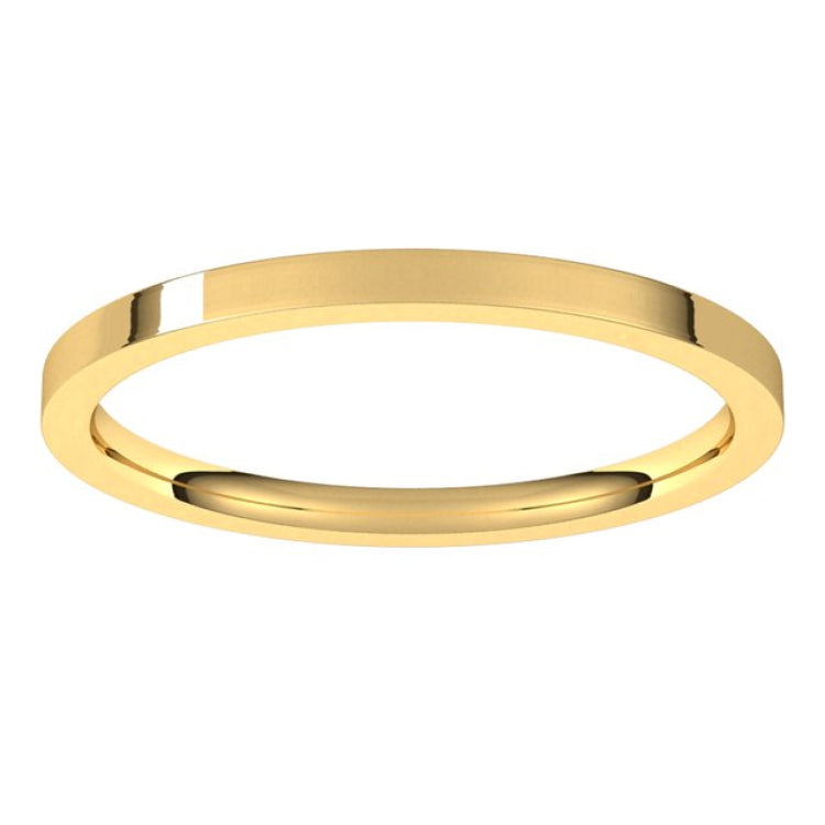 14K Yellow Gold 1.5 mm Lightweight Comfort-Fit Flat Band Size 5.5